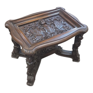 Rare Antique Armorial Carved Tray Table