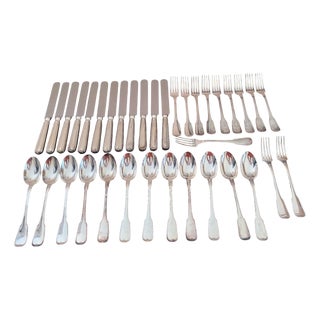 800 Silver Cutlery Set, Italy, 1980s, Set of 36 For Sale