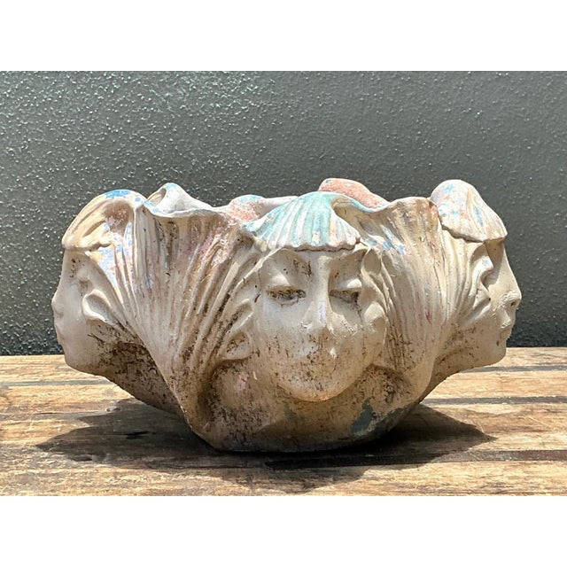 Vintage Ceramic Face Motif Bowl For Sale - Image 14 of 17