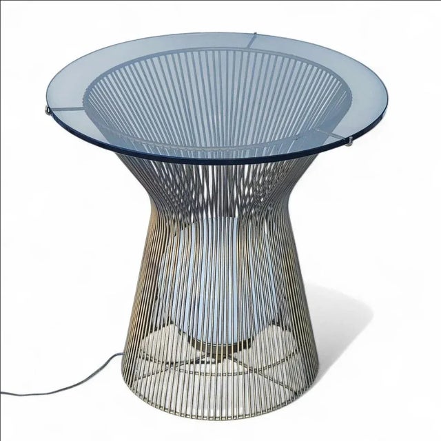 1960s MCM Warren Platner Style Light Up Side Table For Sale - Image 13 of 16