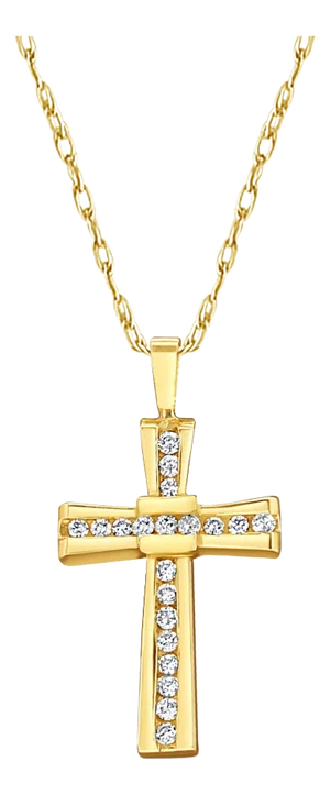 Half Carat Antique Style Diamond Cross Necklace