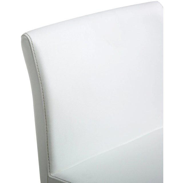 Metal Denmark White Vegan Leather & Gold Steel Counter Stools - Set of 2 For Sale - Image 7 of 12