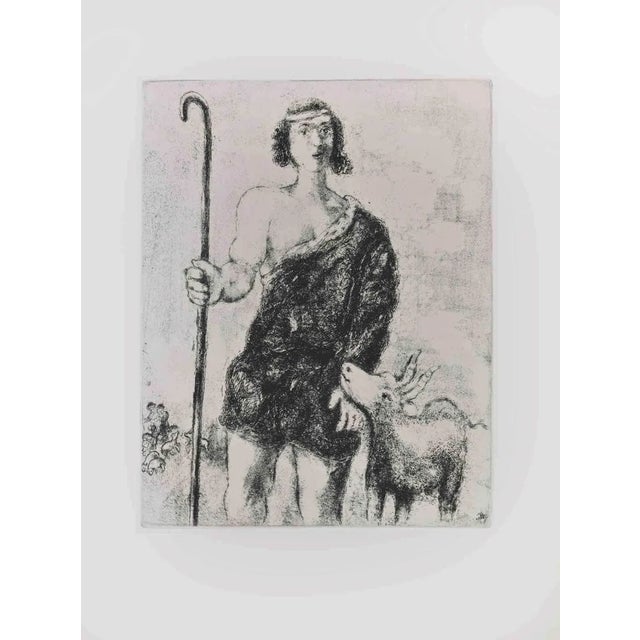 Marc Chagall, Young Shepherd Joseph, Etching, 1956 For Sale