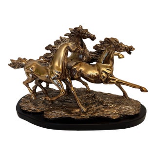 Vintage Horse Sculpture, Depicting "Wild Running Horses" For Sale