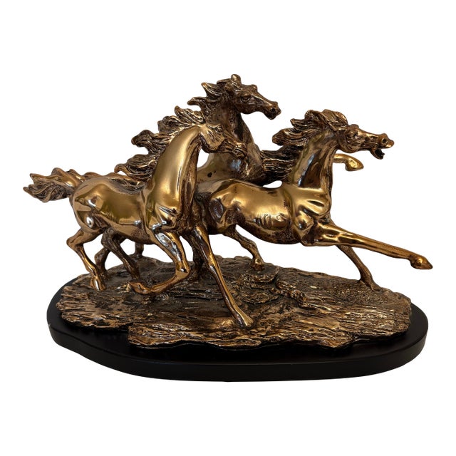 Vintage Horse Sculpture, Depicting "Wild Running Horses" For Sale