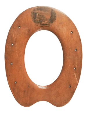 Antique Mauchline Treenware Horseshoe Picture Frame