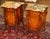 Pair of French Louis XV Style Marble Top Kingwood Inlaid End Table Nightstands For Sale - Image 4 of 18