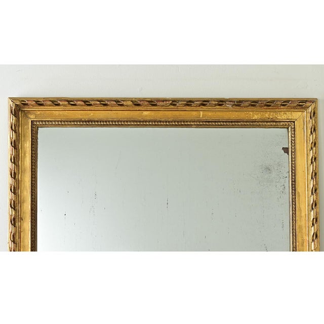 Wood French 19th Century Louis XVI Gilt Mantel Mirror For Sale - Image 7 of 12