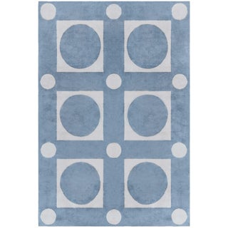 "Moongrid" Contemporary Art Deco Geometric Gray Silk Carpet by Doris Leslie Blau For Sale