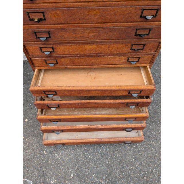 Antique Belding Bros. & Co. Oak Silk Spool Mercantile Cabinet, Circa 1900 For Sale - Image 4 of 18