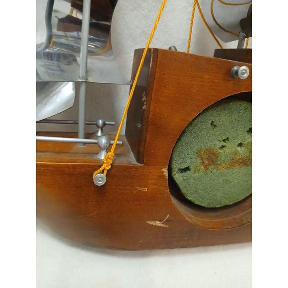 1950s Yankee Clipper Ship Wooden Sailing Boat‎ Wood Mantel Display Decor Vintage For Sale In San Diego - Image 6 of 15