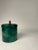 Rare turquoise cylindrical goatskin lidded box in the style of Aldo Tura. When it's time to raise the bar, the brass pull...