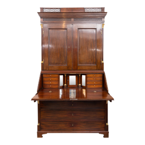 19th Century George III Style Mahogany Bureau Secretary Bookcase