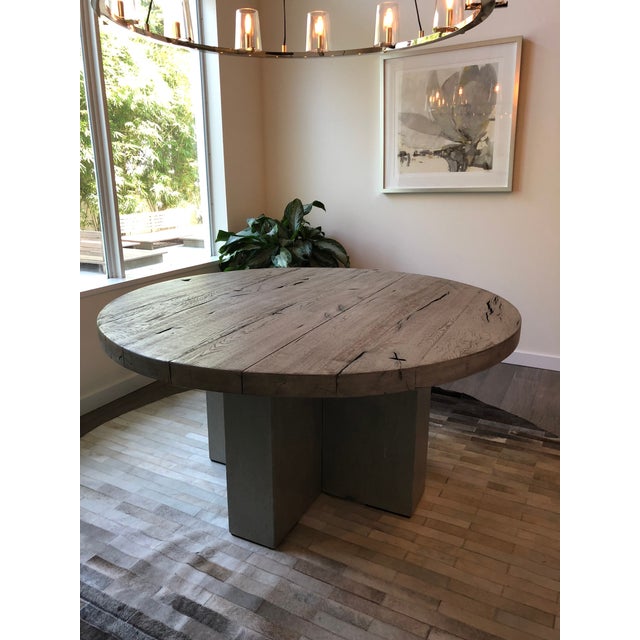 Restoration Hardware Concrete Pier Round Dining Table Chairish