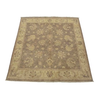 Ziegler Rug 5′ X 5’1” Lilac Wool Traditional Hand-Knotted Oriental Carpet For Sale