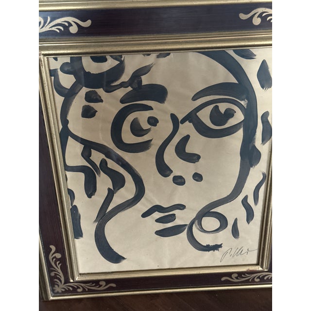1970s 1970s Peter Keil Original Pair of Early Portrait Paintings For Sale - Image 5 of 7