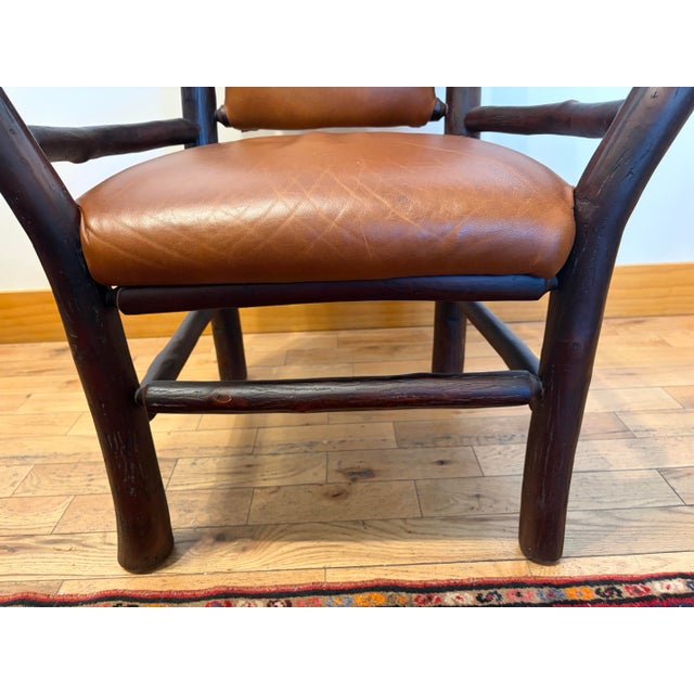 Wood Late 20th Century Pair of 2 Attributed to Old Hickory Furniture Co. Arm Chairs For Sale - Image 7 of 9