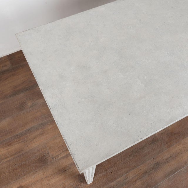 Late 19th Century 19th Century Swedish Gray Painted Two-Drawer Table or Writing Desk For Sale - Image 5 of 13