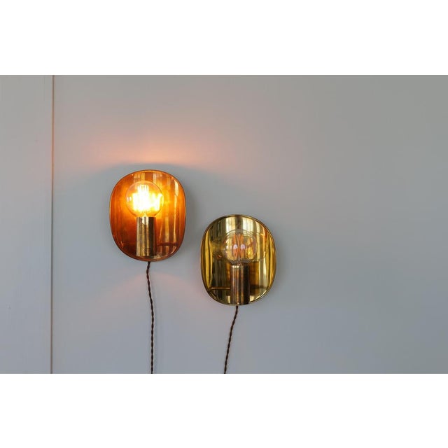 Mid-Century Modern Brass Wall Sconces, Sweden, 1960s, Set of 2 For Sale - Image 12 of 17
