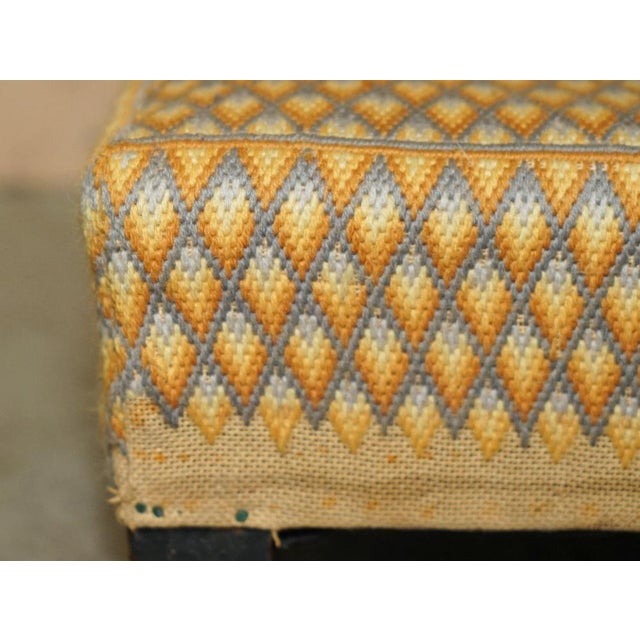 Small Georgian English Country House Footstool with Embroidered Top Bun Feet, 1800s For Sale - Image 4 of 18