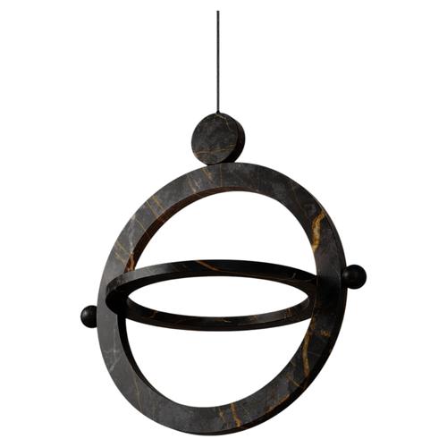 Black Marble and Stone Ring-Shaped Gaïa Lamp by Esther Knopfler For Sale - Image 16 of 16