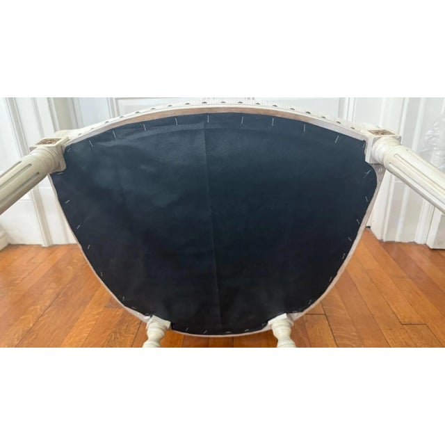 Vintage French Louis XVI Style Carved Wood Side Chair With Original Painted Finish For Sale - Image 12 of 12