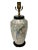 Vase lamp featuring branches with berries and flowers and detailed illustration of birds all around. Drawn in traditional...