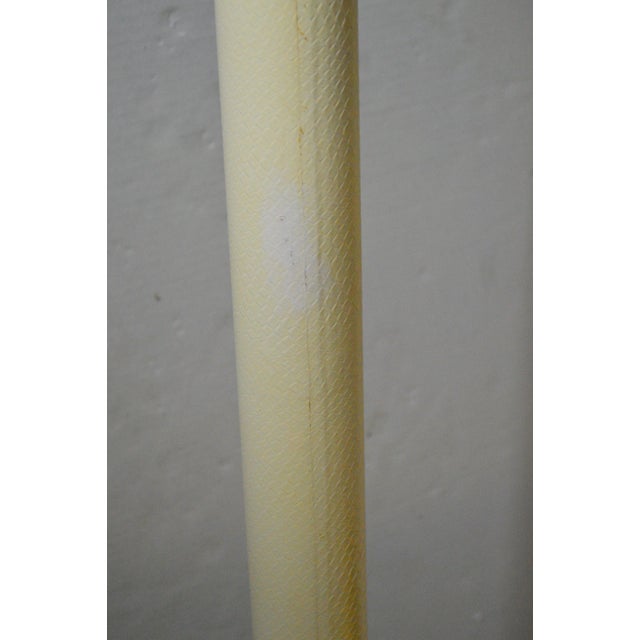 1970s Stiffel Cream Faux Embossed Snakeskin Brass Floor Lamp For Sale - Image 11 of 16