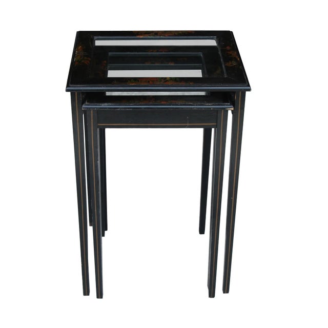 Vintage Japanned Nesting Tables - Set of 3 For Sale - Image 4 of 10