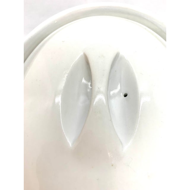 1970s Porcelain Covered Baking, Serving ,Soufflé Dish For Sale - Image 4 of 4