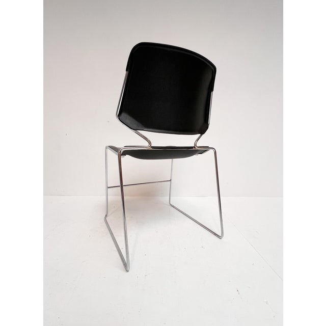 Metal Vintage Black Matrix Chairs by Thomas Tolleson for Krueger, 1970s, Set of 6 For Sale - Image 7 of 17