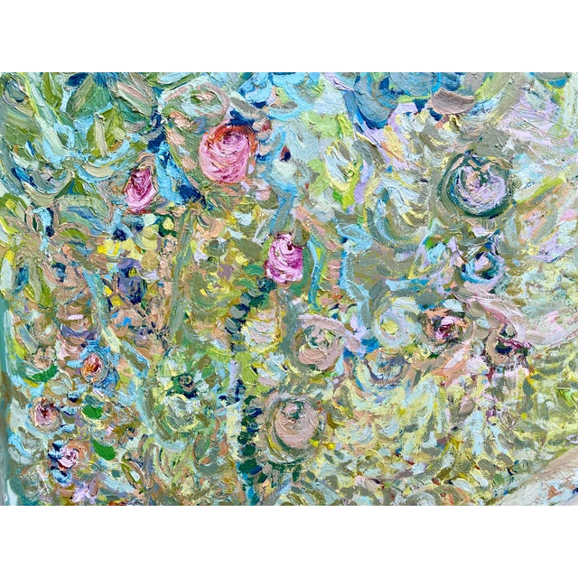 2020s Moonlit Garden by Francesca Owen. Large Figurative Impressionist Oil Painting For Sale - Image 5 of 5