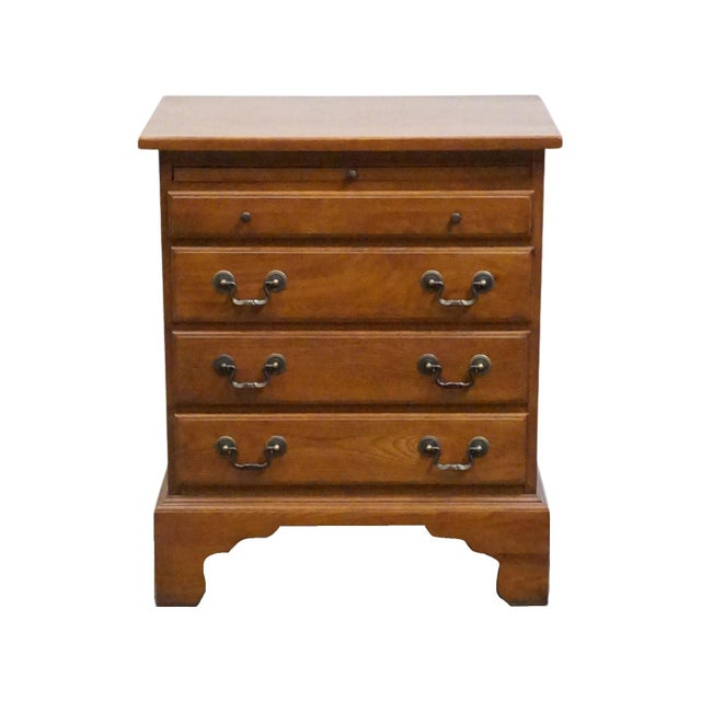 American Keller Furniture Solid Cherry Early American Colonial Revival 24" Four Drawer Nightstand 2650 For Sale - Image 3 of 14