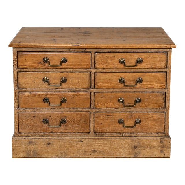 Early 19th Century Pine Bank of 8 Fitted Drawers For Sale
