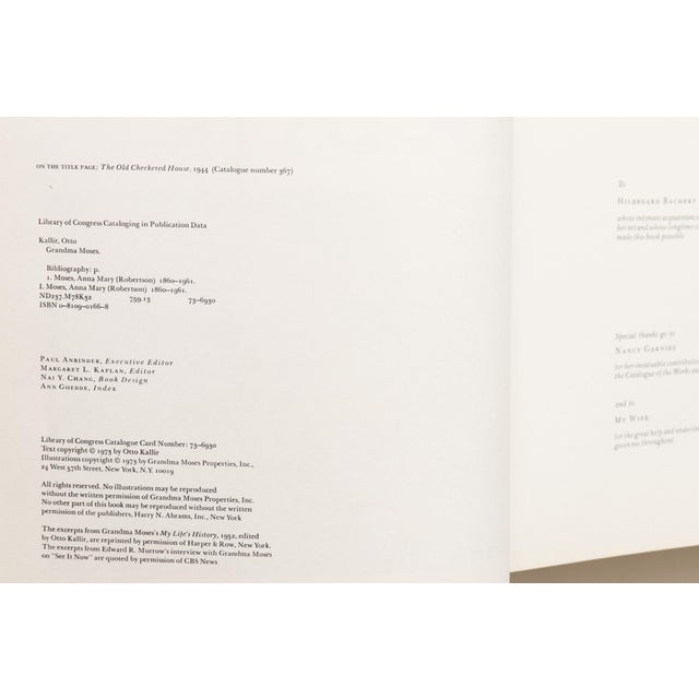 Grandma Moses by Otto Kallir. Large hardcover coffee table book with dustjacket. Published in 1973 by Harry N Abrams, Inc....