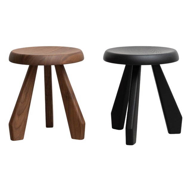 Meribel Wood Stools by Charlotte Perriand for Cassina, Set of 2 For Sale