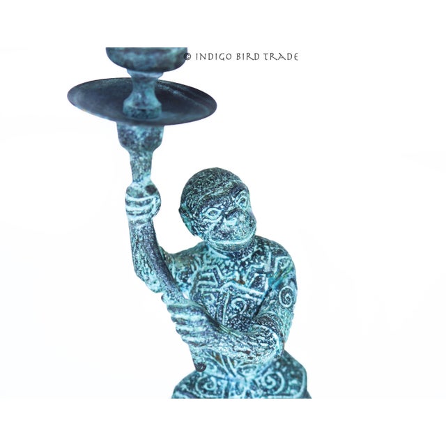 Vintage Solid Brass Monkey Butler Candle Holder This adorable monkey butler is made from solid brass with artificial...