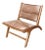 Lila Natural Teak and Genuine Leather Chair For Sale