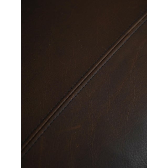 Brown Century Leather & Wood High Back Armchair For Sale - Image 8 of 18