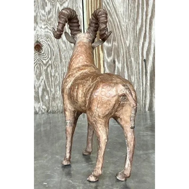Vintage Boho Leather Ram For Sale In West Palm - Image 6 of 6