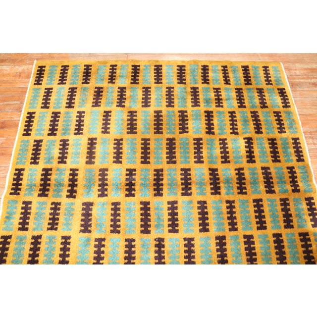 Mid 20th Century Turkish Art Deco Square Rug For Sale - Image 4 of 18