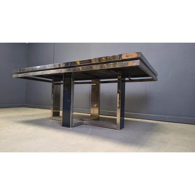 Vintage Italian Chrome Dining Table, 1970s For Sale - Image 3 of 12