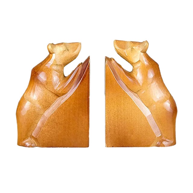 Wooden Bear Bookends from VEB Kunstgewerbliche Holzarbeiten Klings, 1950s, Set of 2 For Sale