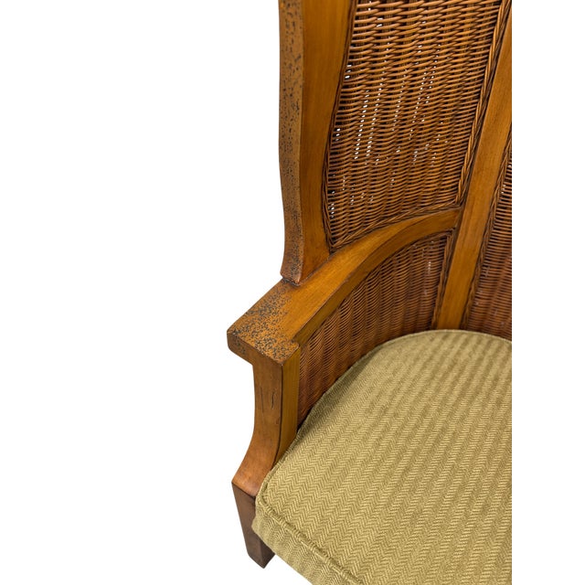 Ralph Lauren Wicker Wingback Chair - A Pair For Sale - Image 14 of 18