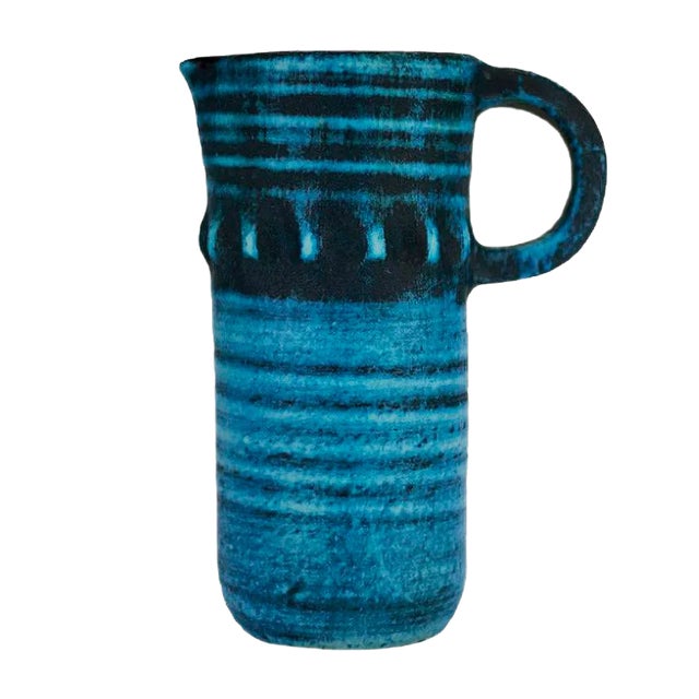 Ceramic Bleu Gitane Pitcher by Accolay, 1960s For Sale