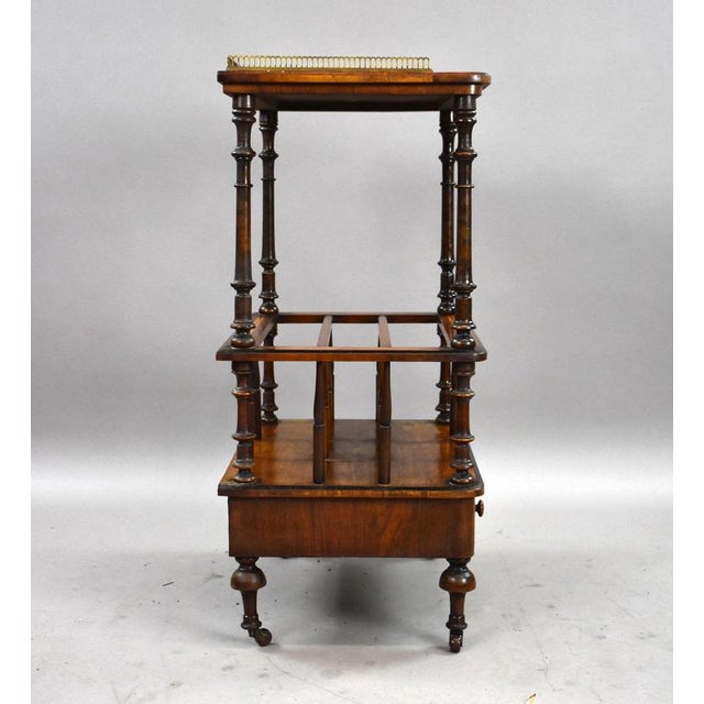 Victorian Burr Walnut Inlaid Canterbury, 1870s For Sale - Image 3 of 7