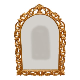 Italian Wall Mirror in Gilt Rococo Frame For Sale