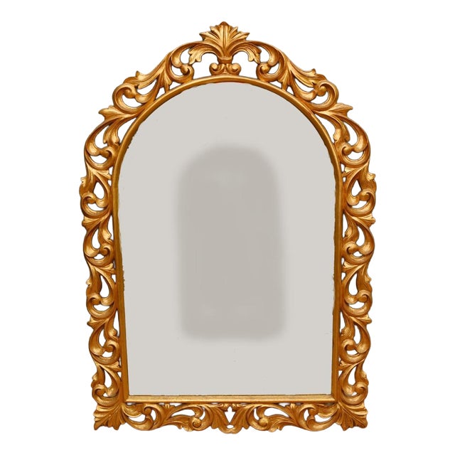 Italian Wall Mirror in Gilt Rococo Frame For Sale