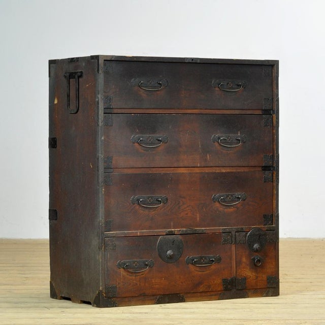 Japanese Tansu Chest of Drawers, 1870s For Sale - Image 3 of 16