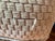 Wood Late 20th Century Large Louis XV Style French Provincial Carved Ottoman, Cream Painted Cabriole Frame, Neutral Woven Basketweave Upholstery For Sale - Image 7 of 13